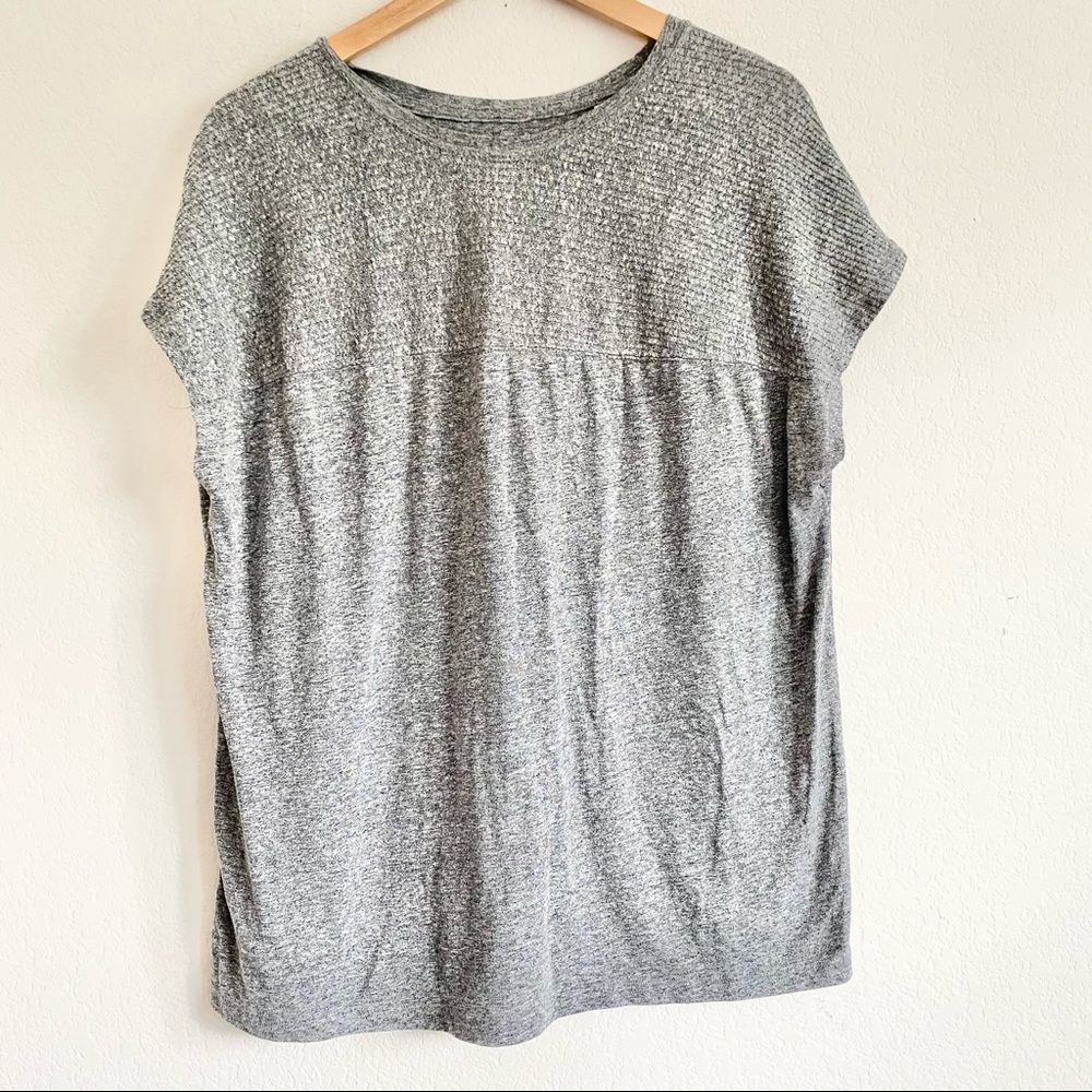 Billy Reid Heather Gray Cotton Short Sleeve Tee